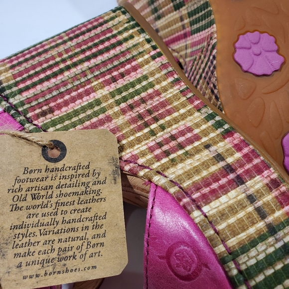 NWT Born Fushcia/Pink Leather Platform Wedge Sandal Size 7 - Picture 11 of 14